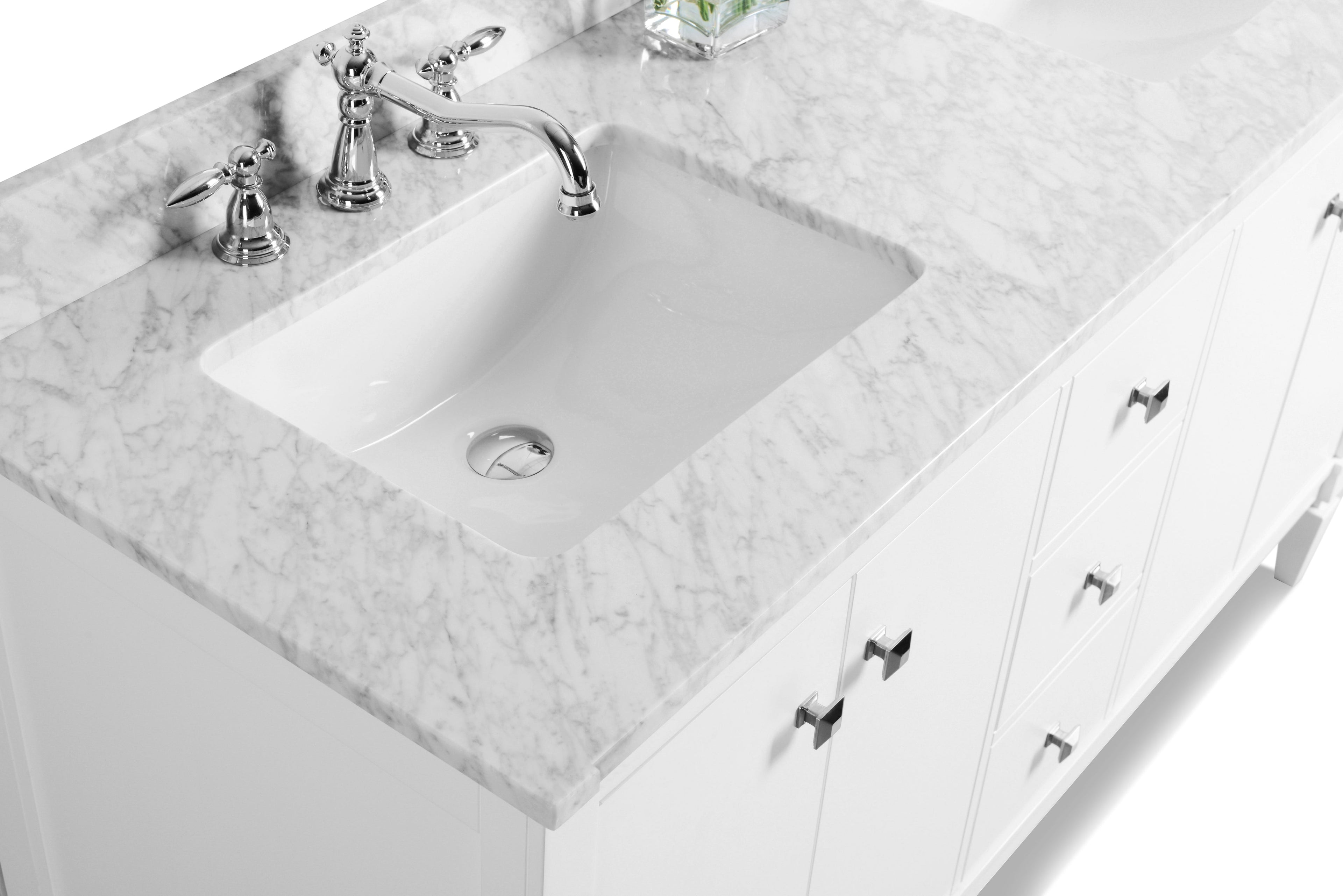 Kayleigh Bathroom Vanity with Sink and Carrara White Marble Top Cabinet Set