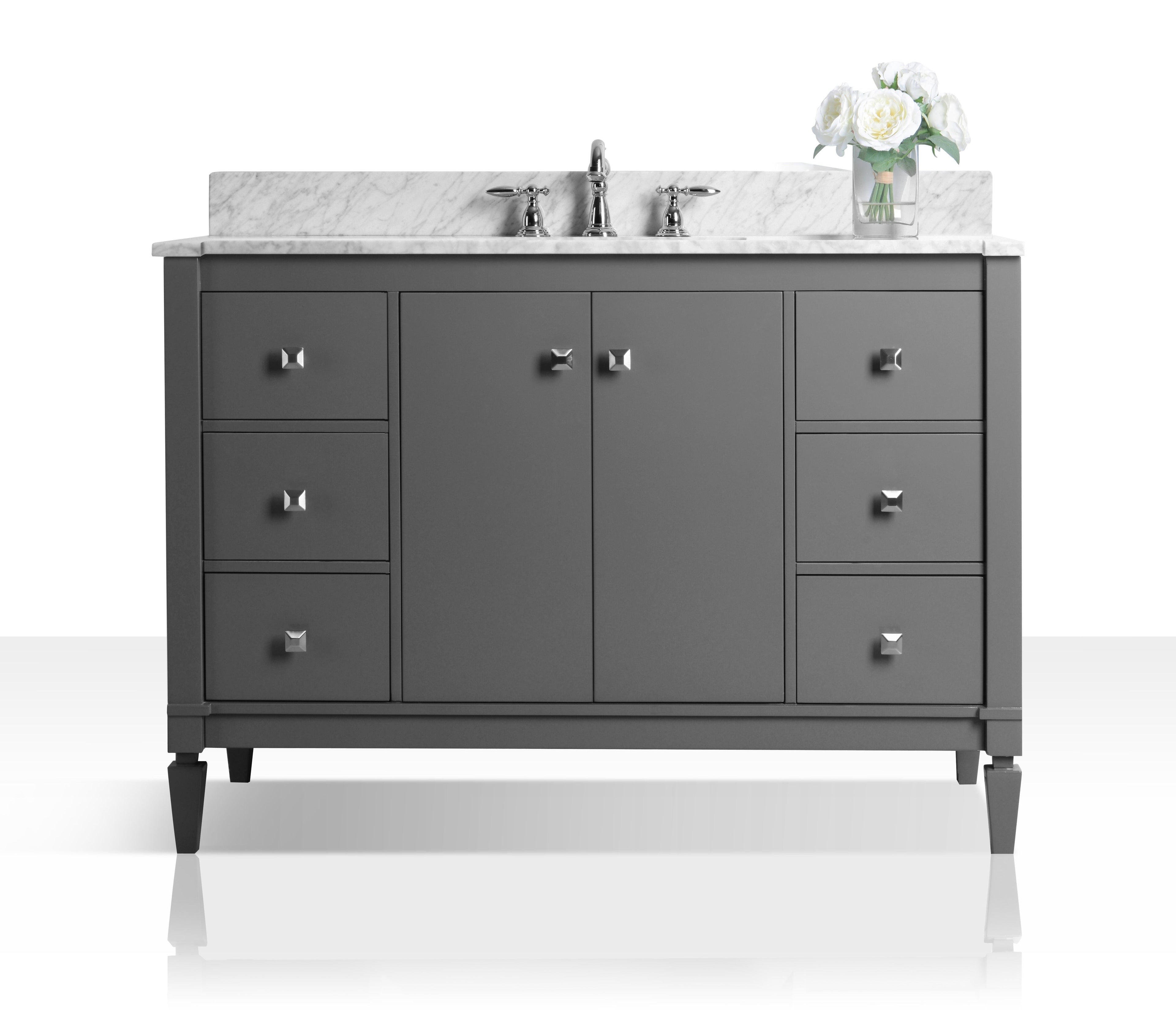 Kayleigh Bathroom Vanity with Sink and Carrara White Marble Top Cabinet Set