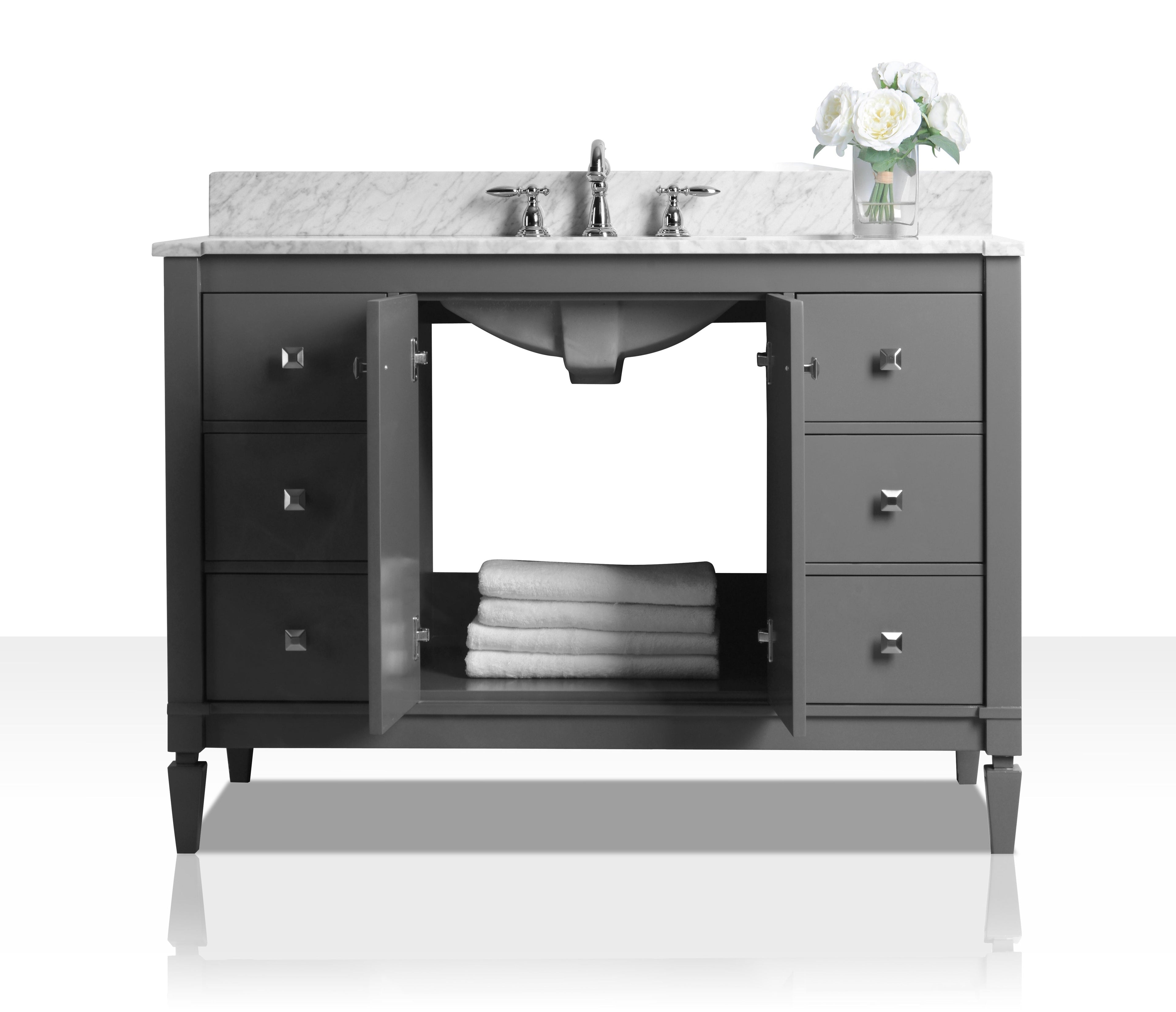 Kayleigh Bathroom Vanity with Sink and Carrara White Marble Top Cabinet Set