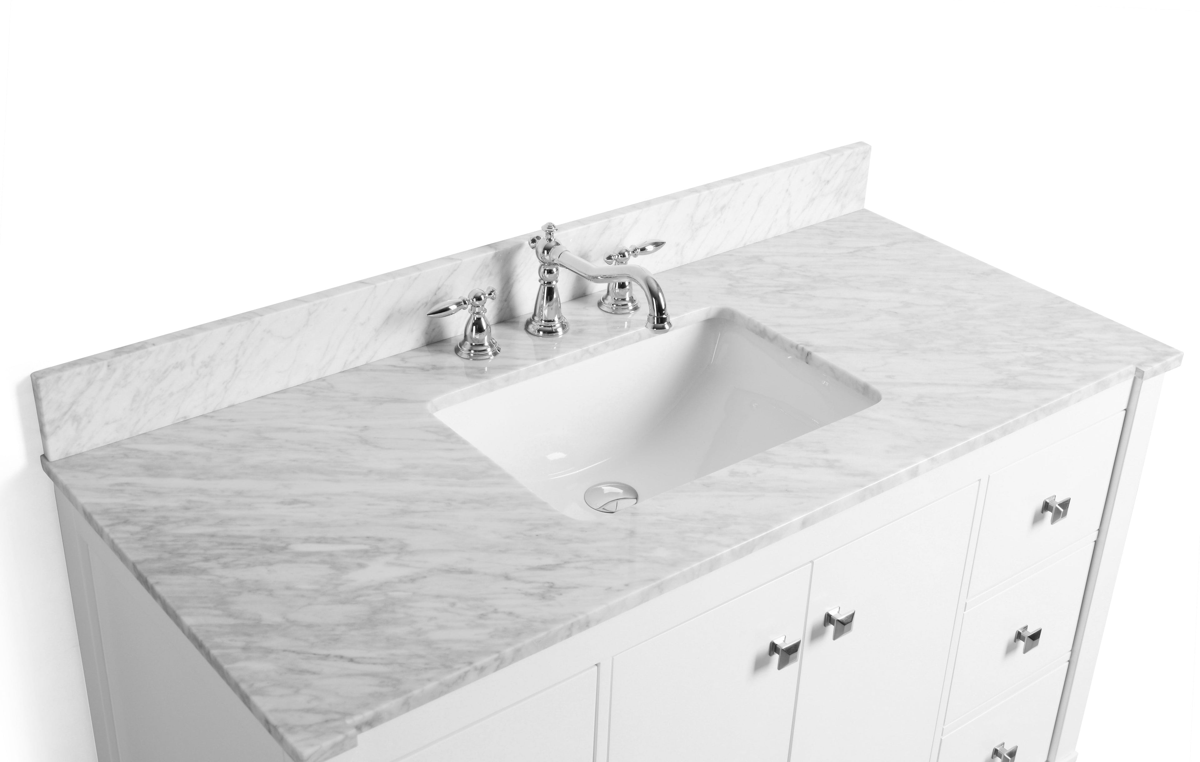 Kayleigh Bathroom Vanity with Sink and Carrara White Marble Top Cabinet Set