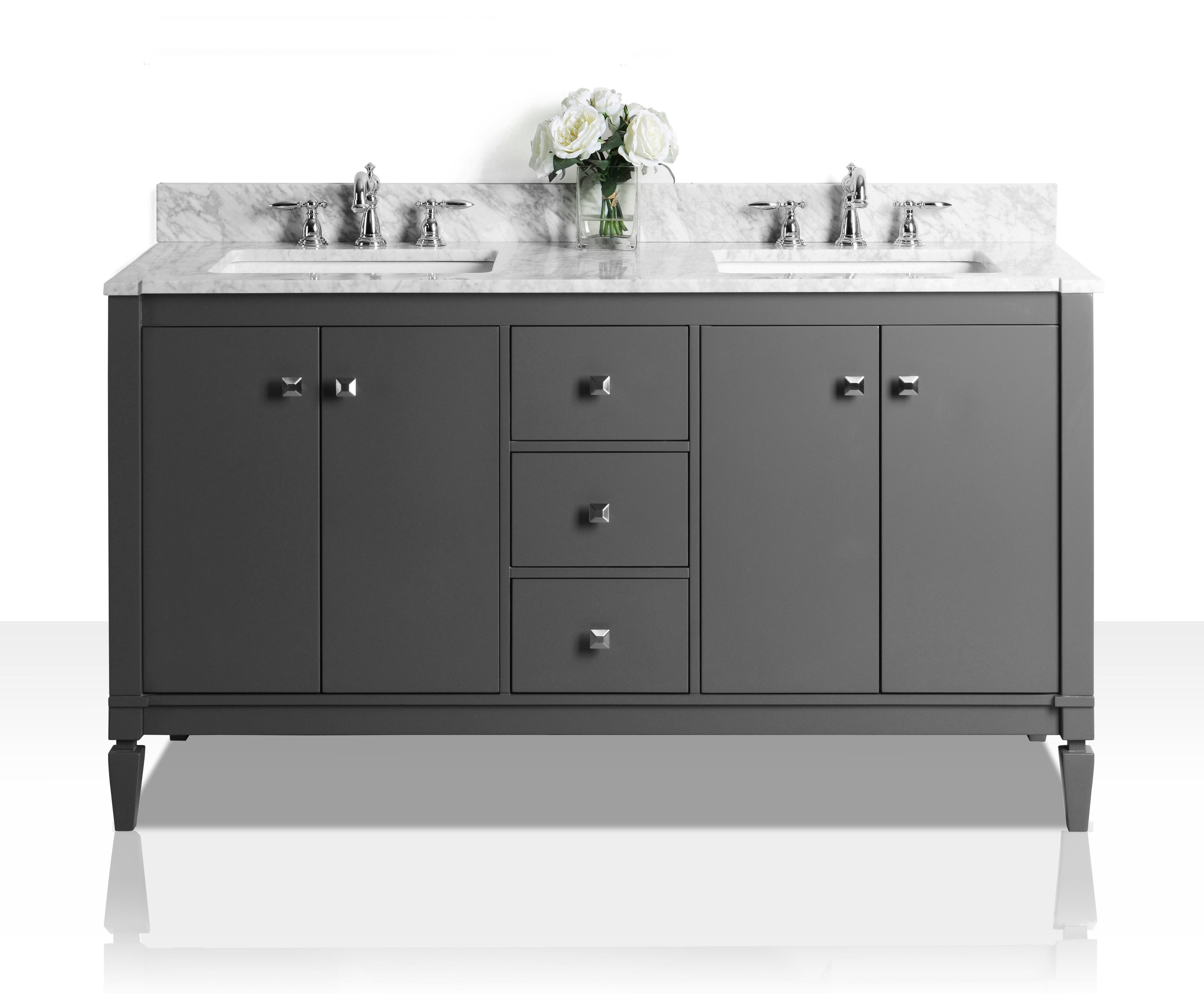 Kayleigh Bathroom Vanity with Sink and Carrara White Marble Top Cabinet Set