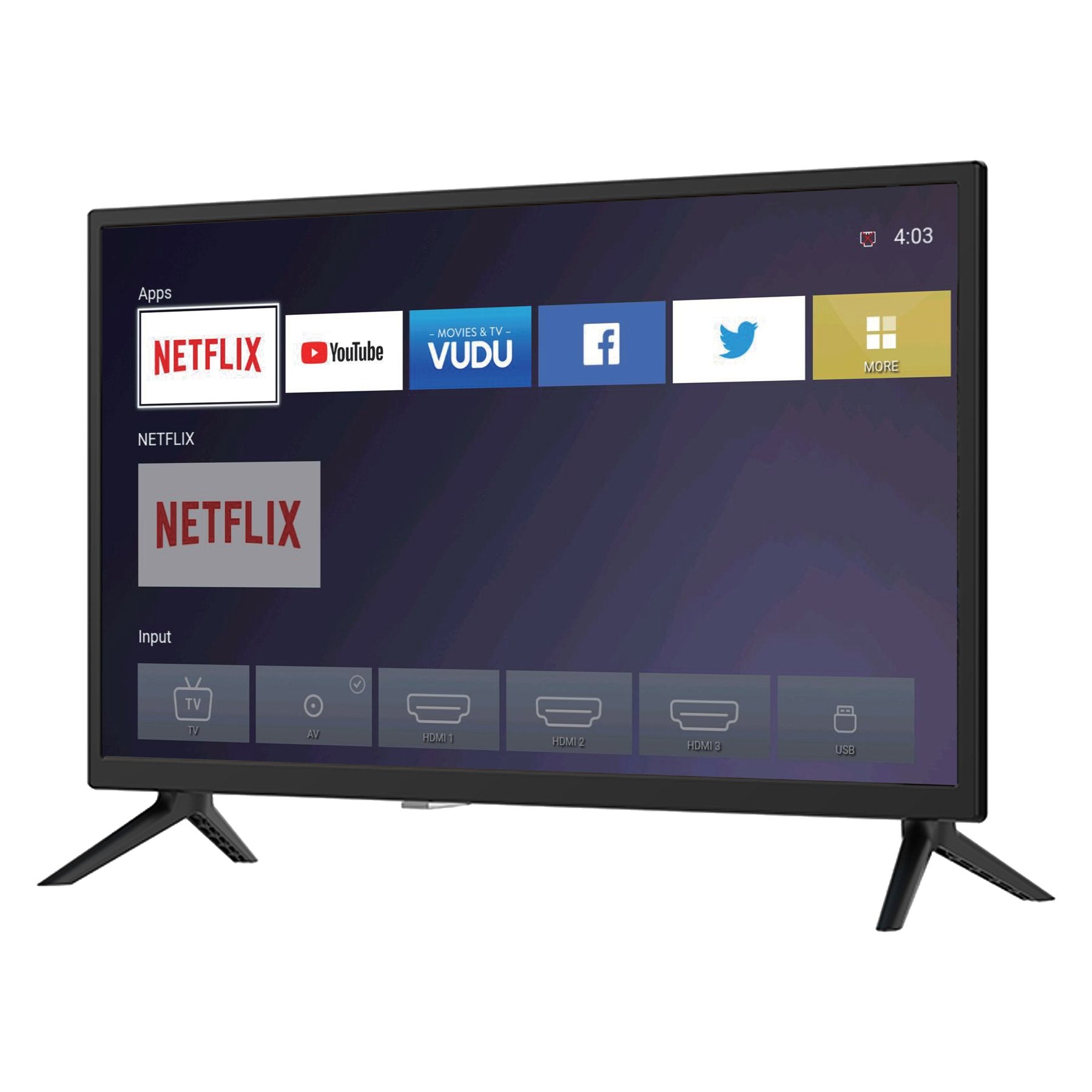 Supersonic 24" Smart 12V ACDC Compatible HDTV DLED HD WiFi with 3 HDMI Inputs and 2 USB Inputs (SC-2416STV)