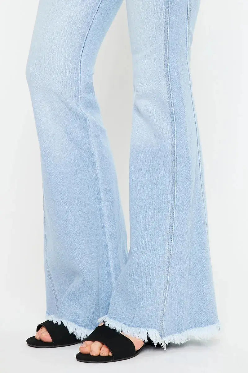 Curvy Kancan High Rise Flare Jeans - Light Wash