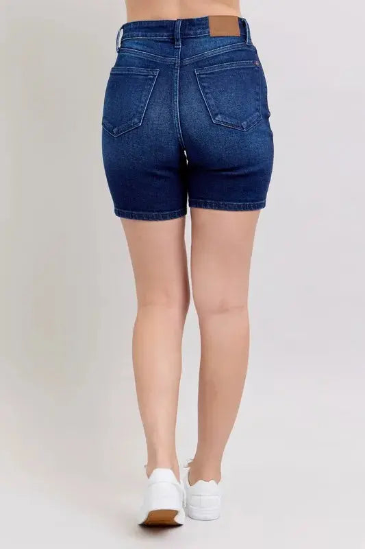 Judy Blue Full Size/Plus Size High Waist V-Front Bermuda Shorts