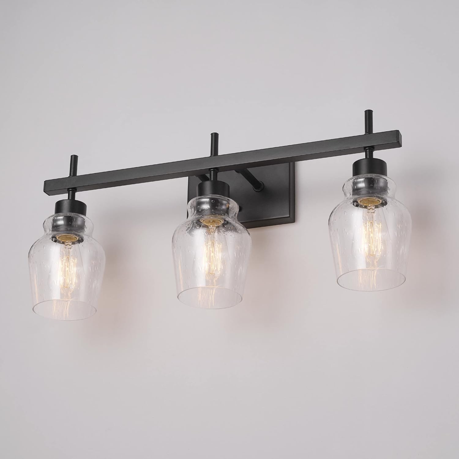 Bunbury 5-Piece "All-in-One" Bathroom Set, Matte Black, 3-Light Vanity Light Combo