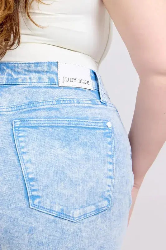 Judy Blue Jeans - Full Size Mid Rise Garment Dyed Denim Shorts