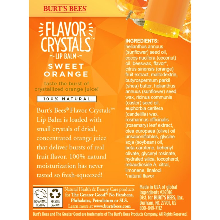BURT'S BEES Flavor Crystals 100% Natural Lip Balm