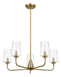 Dazzle Five Lights Chandelier With Clear Seeded Glass -Satin Brass