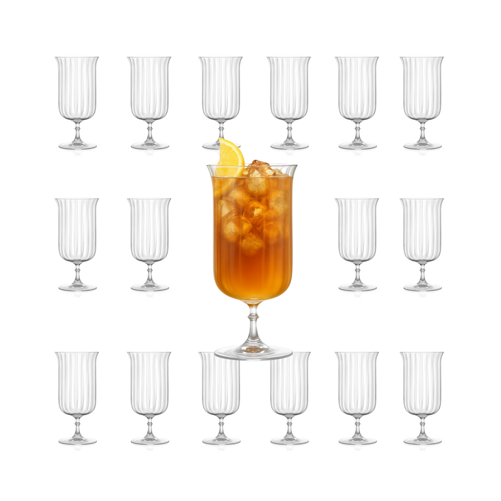 Rims Orient-Coupe Gin Sour/Long Island Ribbed Cocktail Glasses - (Deco)(11.5oz / 340mL)