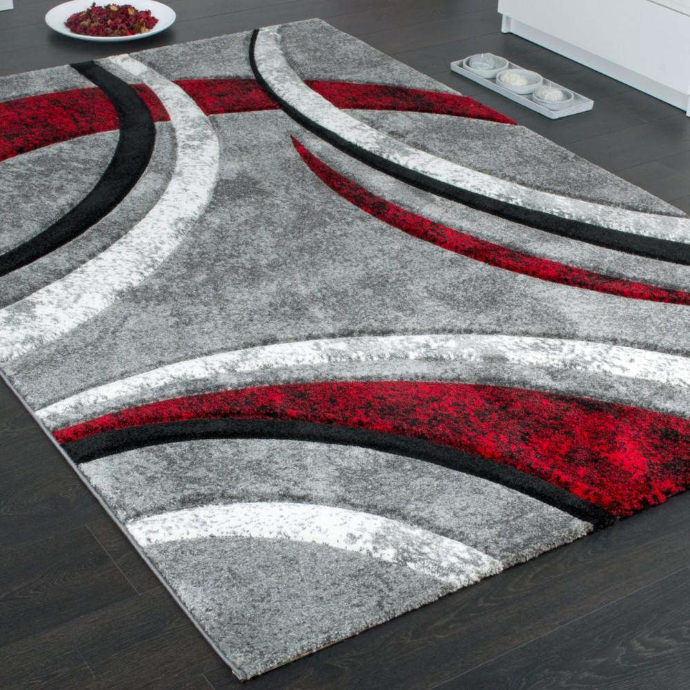 Designer Rug Brilliance Grey Red Geometric Pattern
