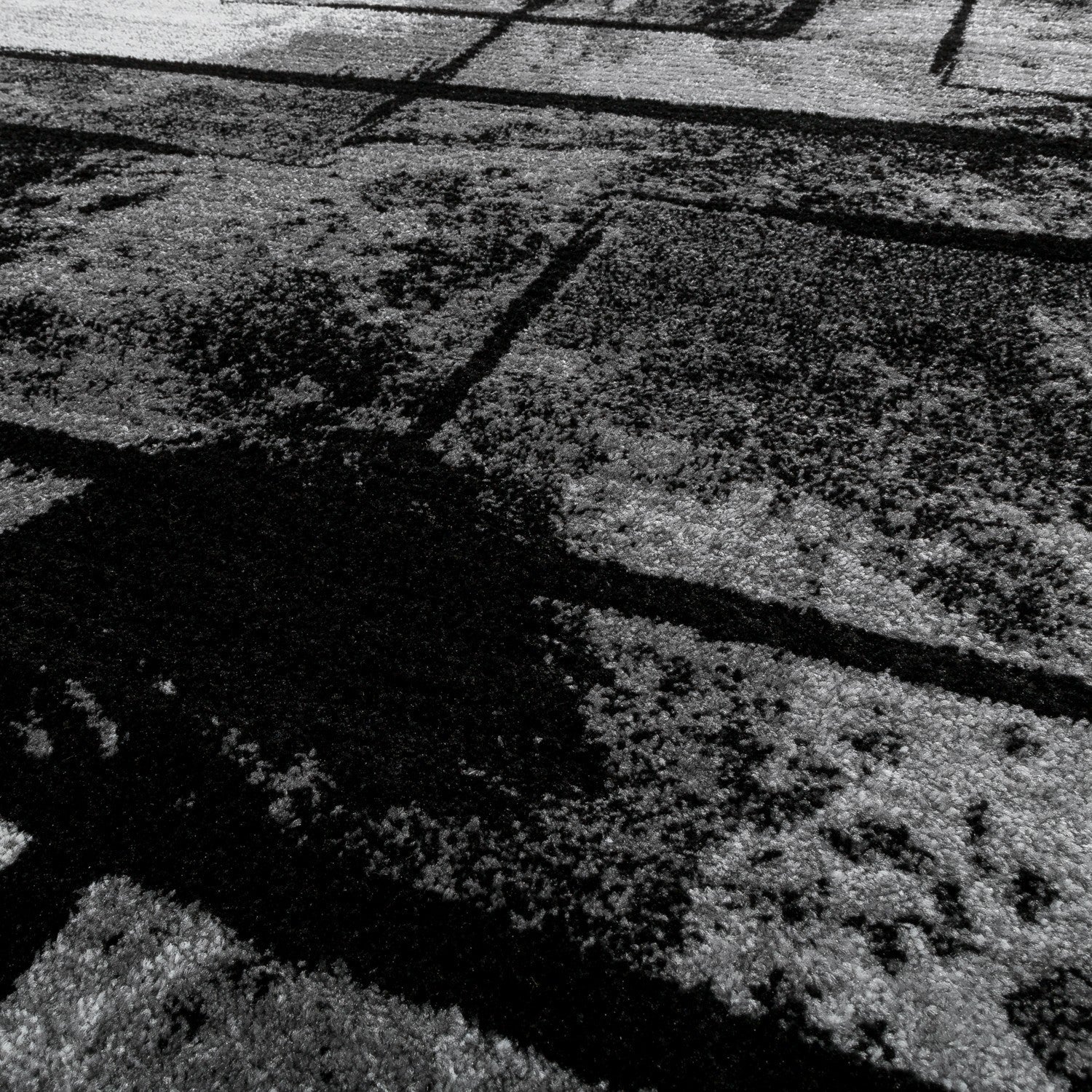 Black White Area Rug Montreal Abstract Paint Effect