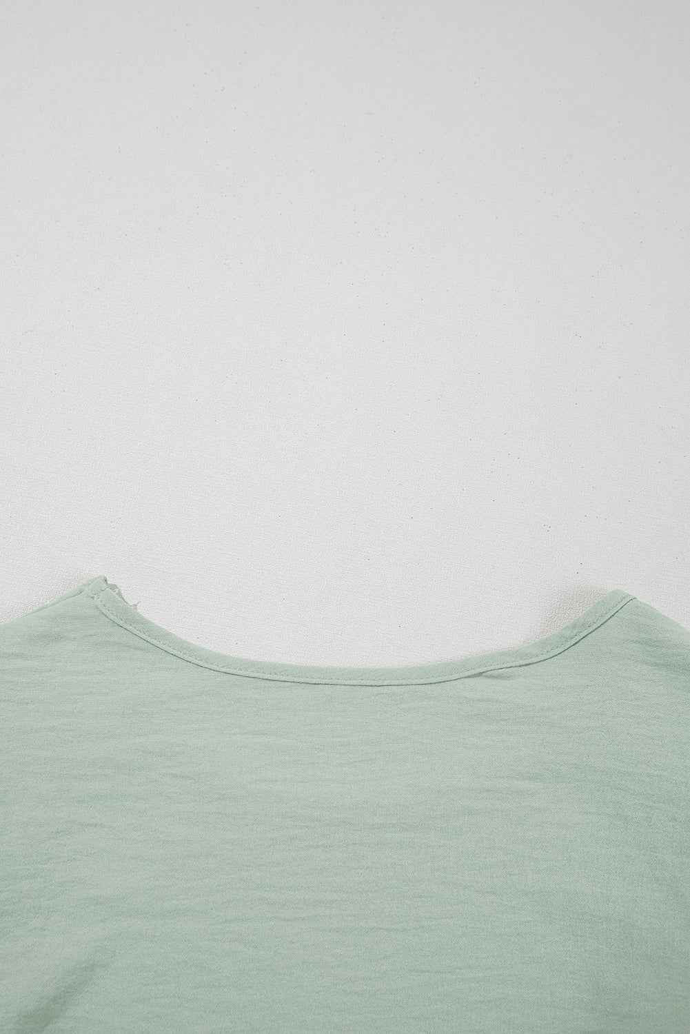 Aqua Ruffle Sleeve Blouse - Clearly Aqua Solid Color Crinkled Top
