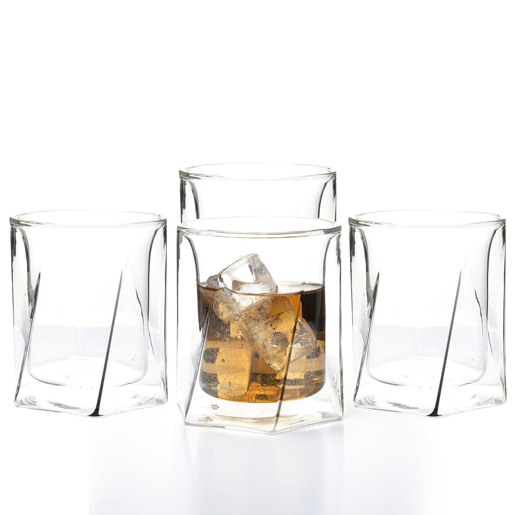 Double Wall Hexagon Whiskey Glasses - 10oz