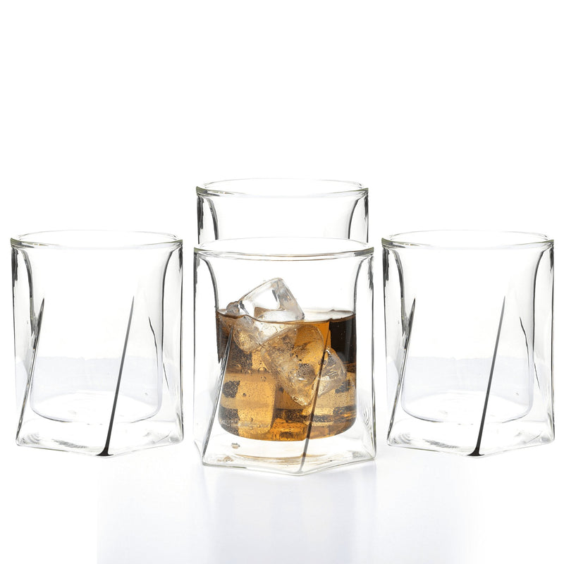 Double Wall Hexagon Whiskey Glasses - 10oz