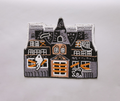 Haunted House Beaded Placemat – Handmade Halloween Table Mat – Spooky Ghost Cat Decor – Gothic Fall Dining Accent