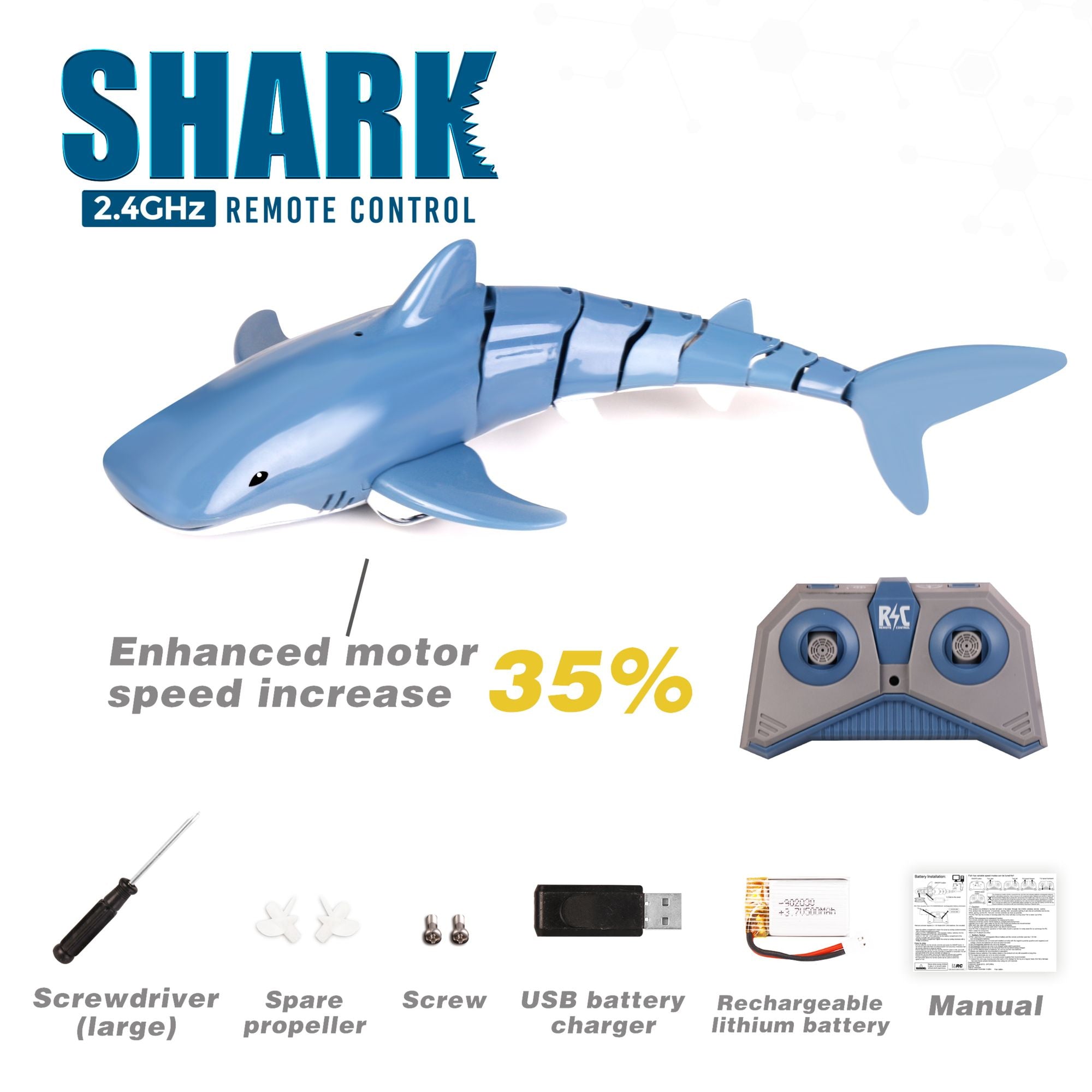 Remote-controlled Shark Can Swimming In The Water Boys' Toys
