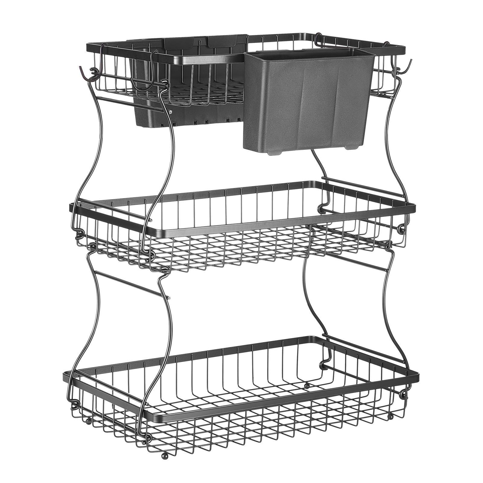 3 Tier Fruit Basket Bowl Kitchen Countertop Storage Stand Holder Banana Hanger