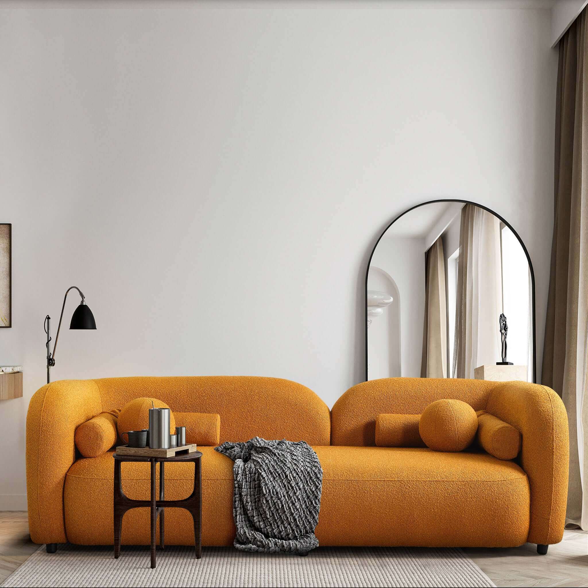 Donna Yellow Japandi Style Boucle Sofa – Designer Sofa – Curated by SH