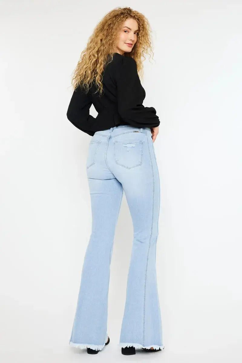 Curvy Kancan High Rise Flare Jeans - Light Wash