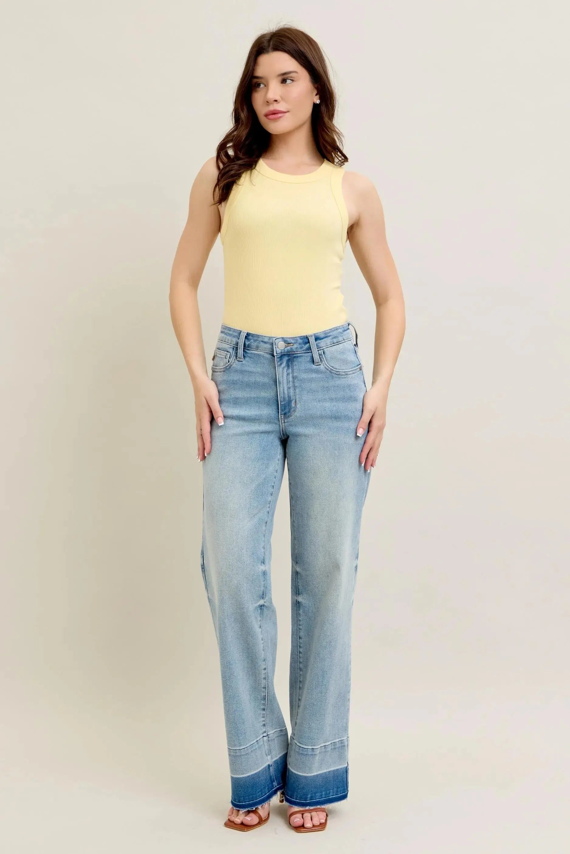 Judy Blue Jeans - Plus Size Mr Release Hem Wide Leg