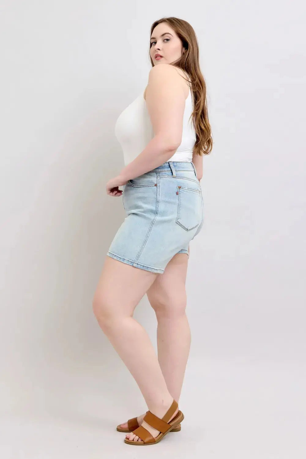 Judy Blue Jeans Plus Size 2 Button Denim Shorts with Pockets