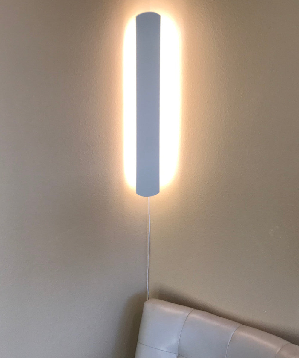 3"W Solid Wood Hover Plank Corner/Wall Accent Light Plug-In  Almond Finish by Home Concept
