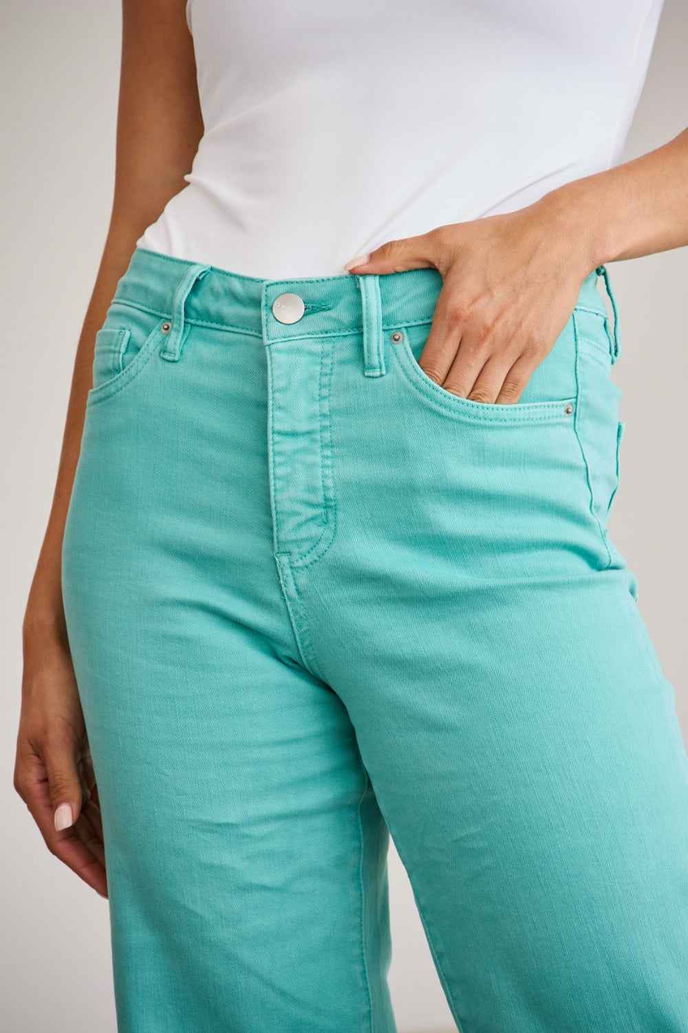 RFM Crop Chloe Tummy Control High Waist Jeans  Women's Jeans - Full Size Raw Hem