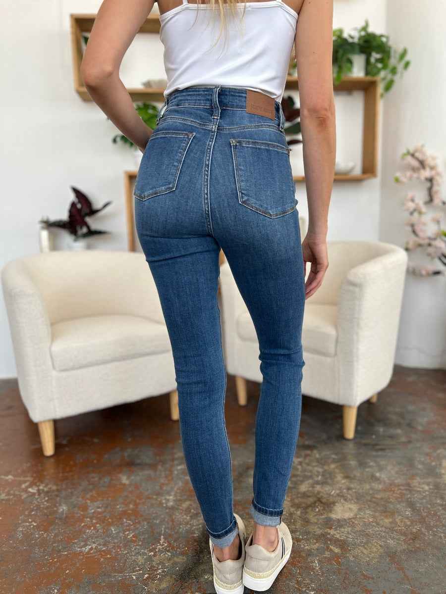 Judy Blue Full Size Cuffed Hem Skinny Jeans for Women
