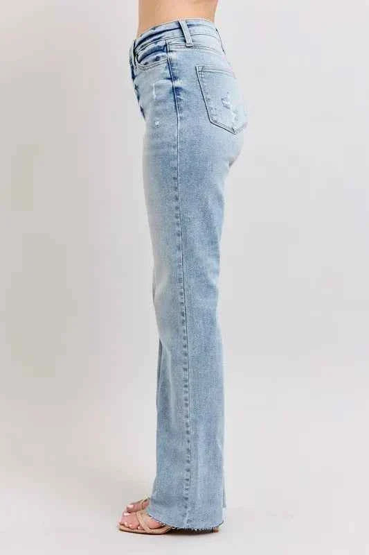 Judy Blue Plus Size Women's Jeans - Full Size Mid Rise Light Wash Dad Jeans