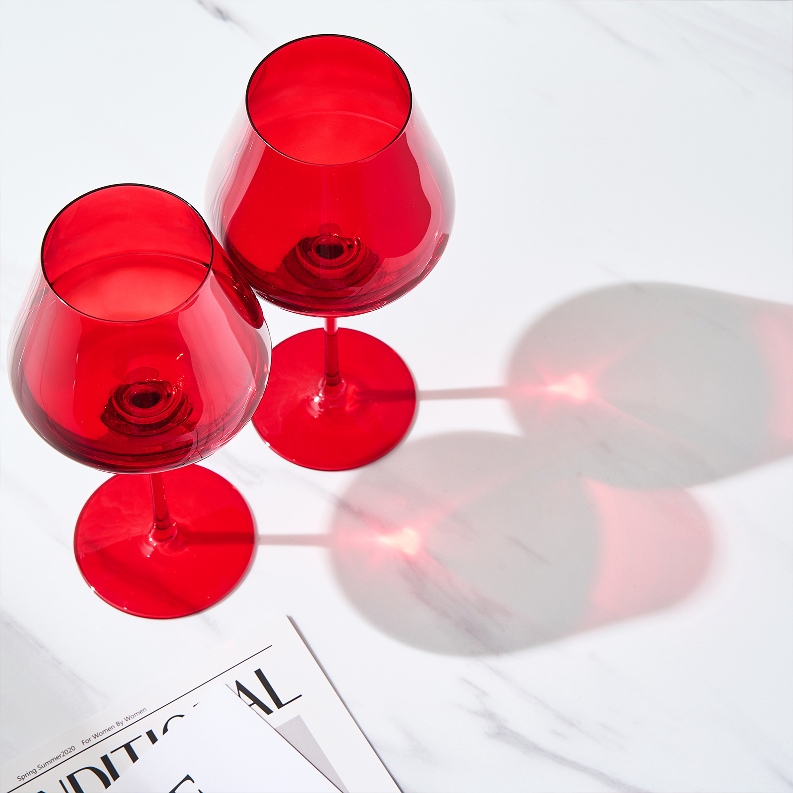 Stagioni Stemmed Wine Glassware, Set of 2, "Holiday"