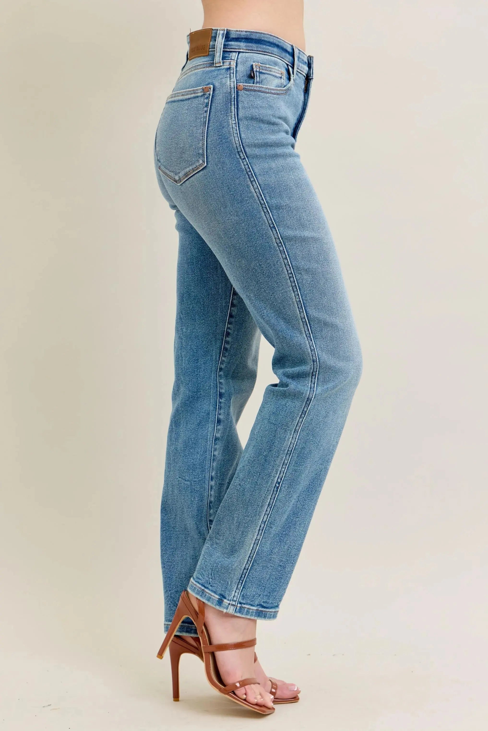 Full Size High Waist Vintage Straight Leg Judy Blue Jeans