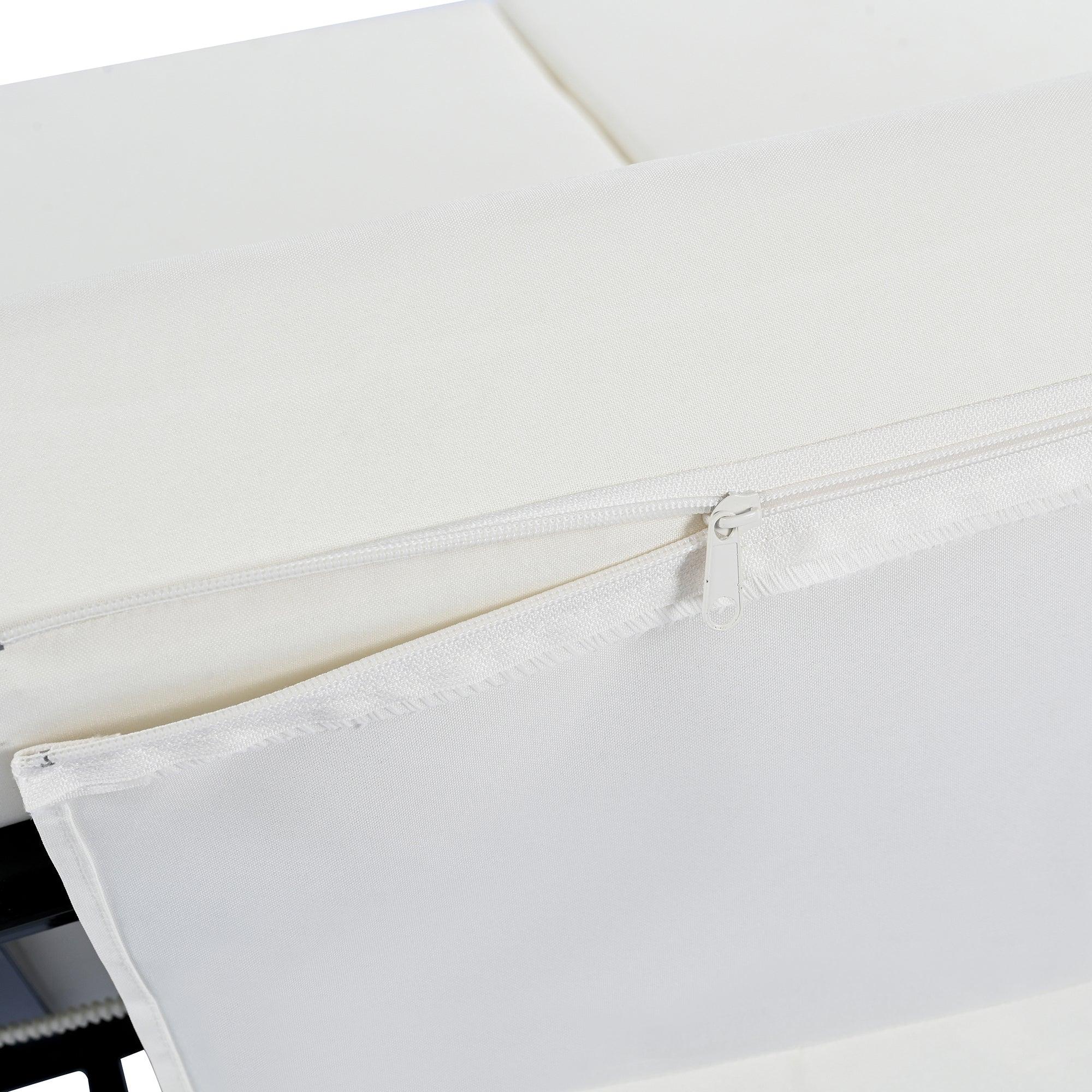 Outdoor Daybed, Patio Rattan Daybed with 5-Position Adjustable Backrest and Removable Cushions & Pillows for Garden, Backyard, Poolside