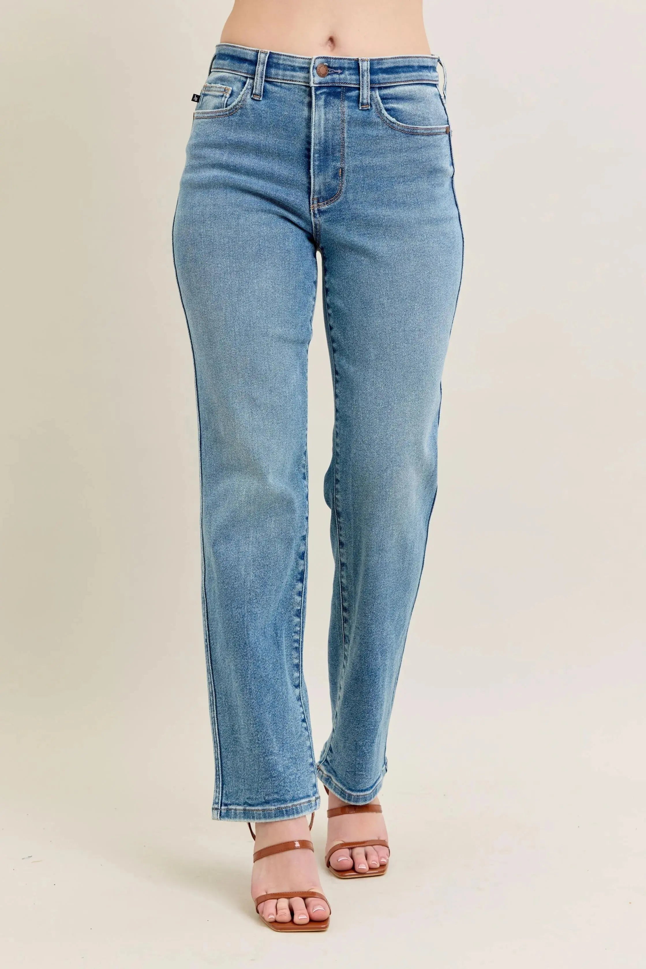 Full Size High Waist Vintage Straight Leg Judy Blue Jeans