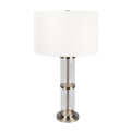 Echo Brushed Nickel Table Lamp with On/Off Switch Clear Glass Body  Metal Base