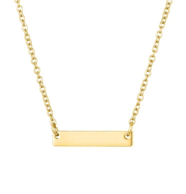 Fine Bar Necklace, Silver-Gold-Rose Gold