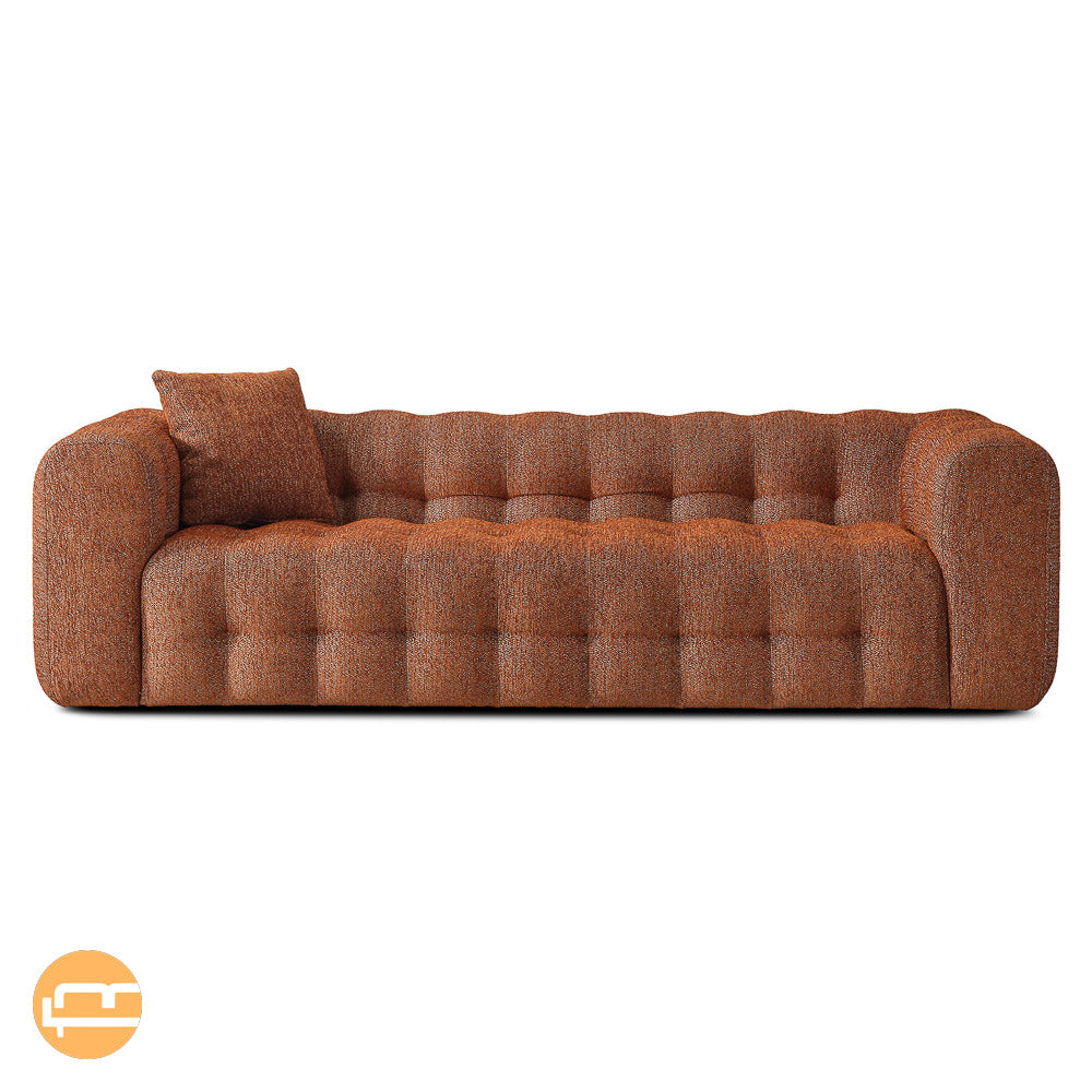 Eden Modern Tufted Chesterfield Orange Boucle Sofa – Designer Sofa – C