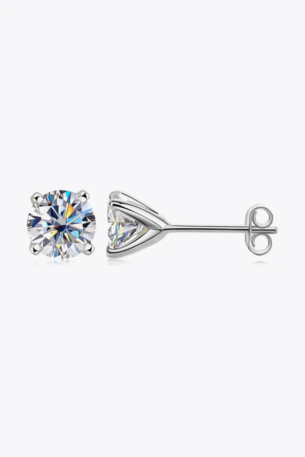 925 Sterling Silver 1 Carat Moissanite Stud Earrings