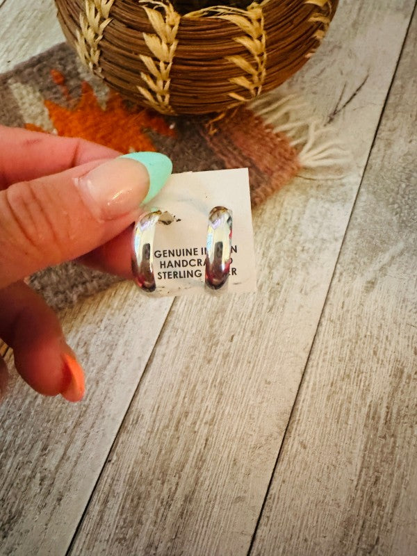 Navajo Sterling Silver Hoop Earrings