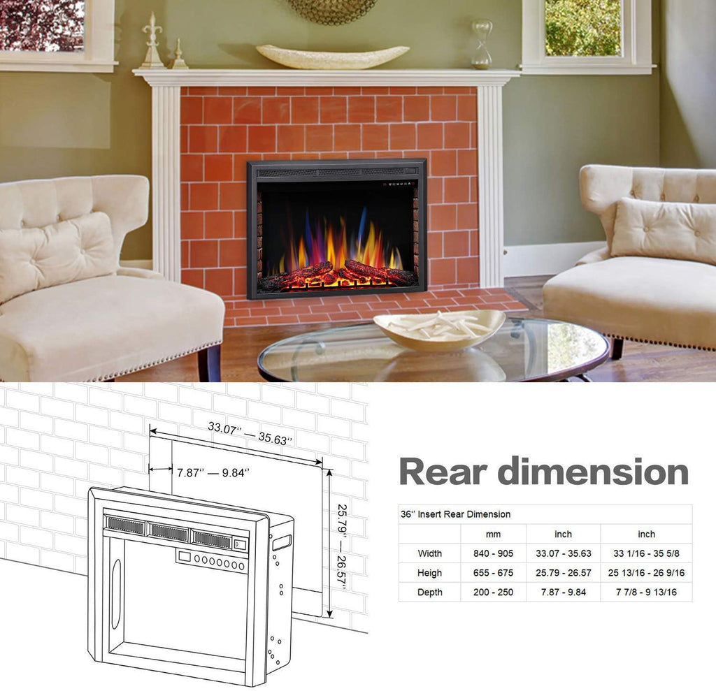 Electric Fireplace Insert Adjuatble Flame Colors 936A,939A,936BXB,939BXB
