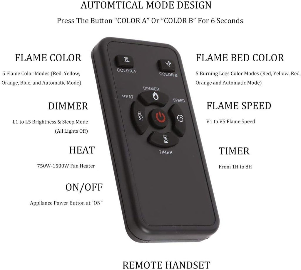 Electric Fireplace Insert Adjuatble Flame Colors 936A,939A,936BXB,939BXB