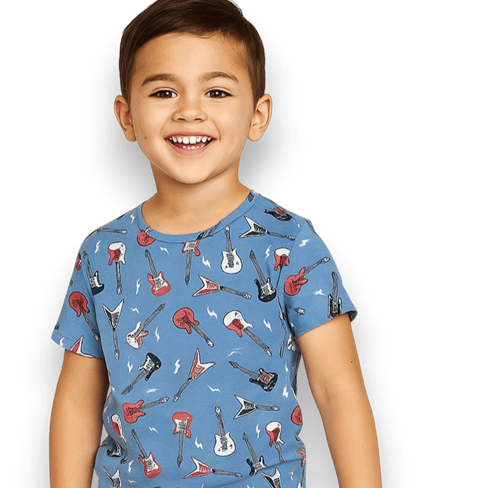 Electric Guitars Rockstar Summer Pajama Set