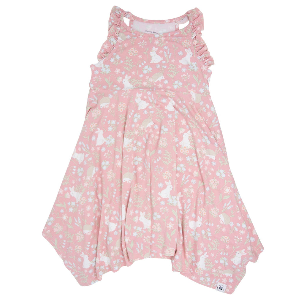 Pink Bunny Floral Emma's Racerback Dress