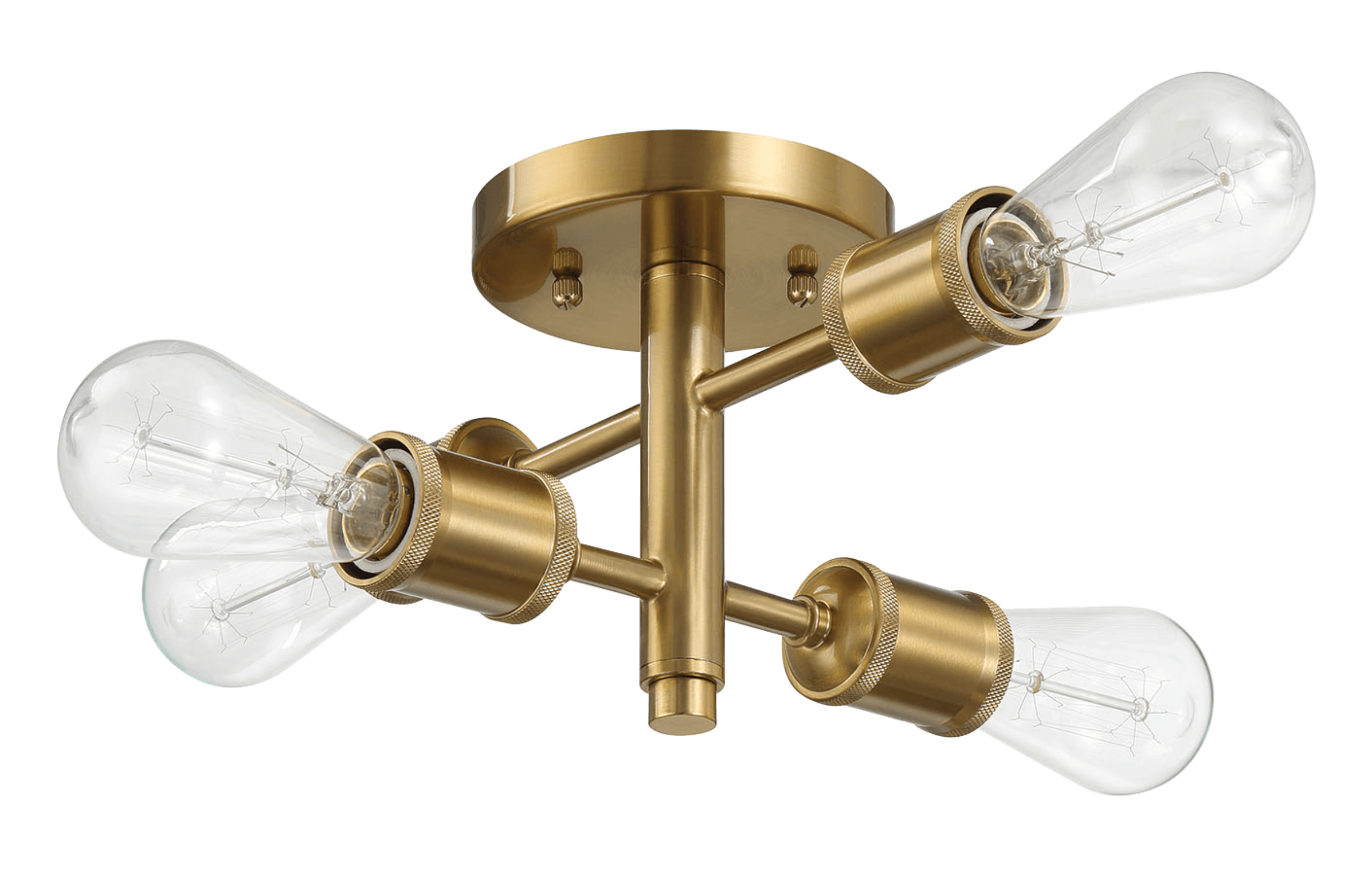 Ephemeral Four Lights Semi Flush Mount Retro Hallway Kitchen Bedroom L
