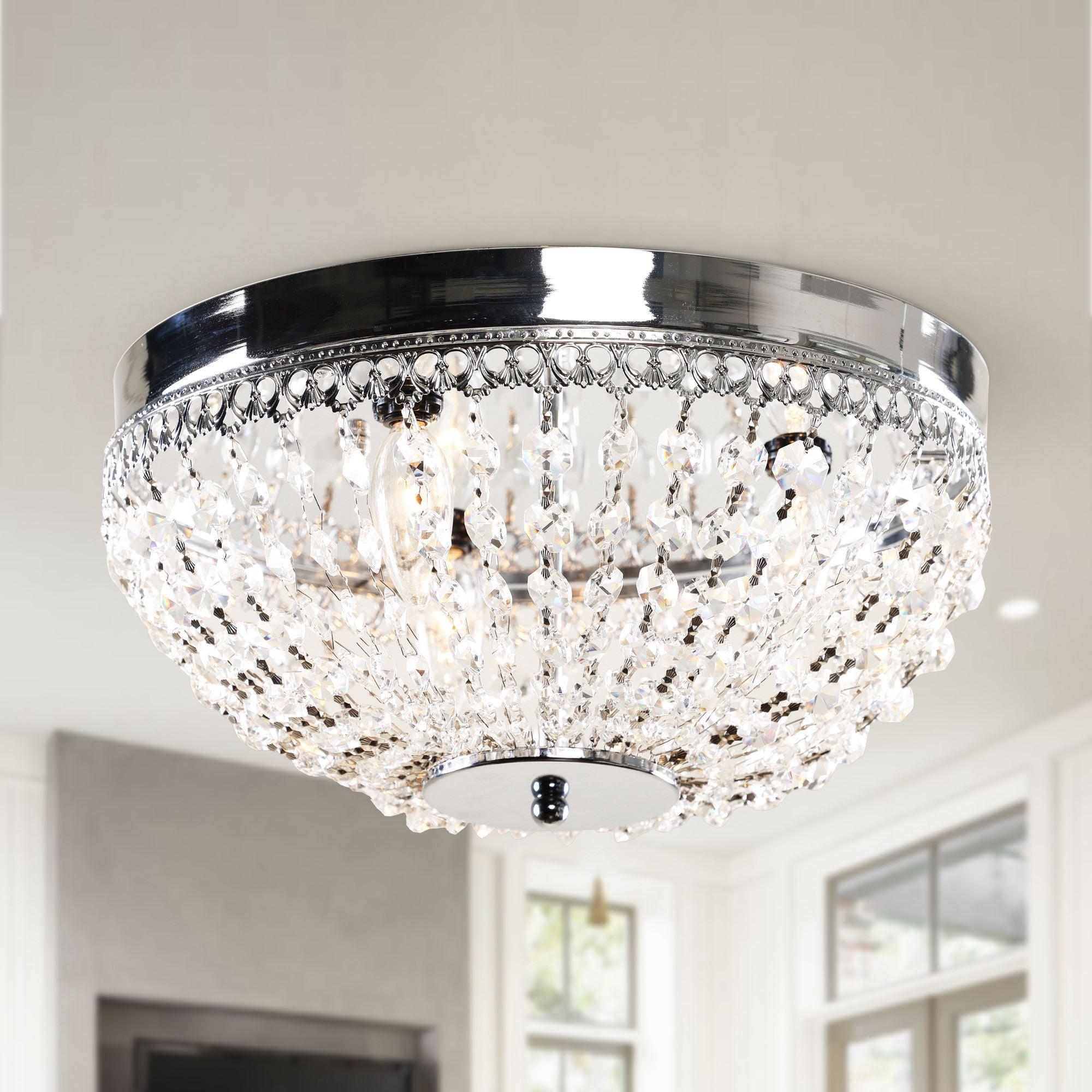 14" Erhard 3-Light Chrome Flush Mount Light