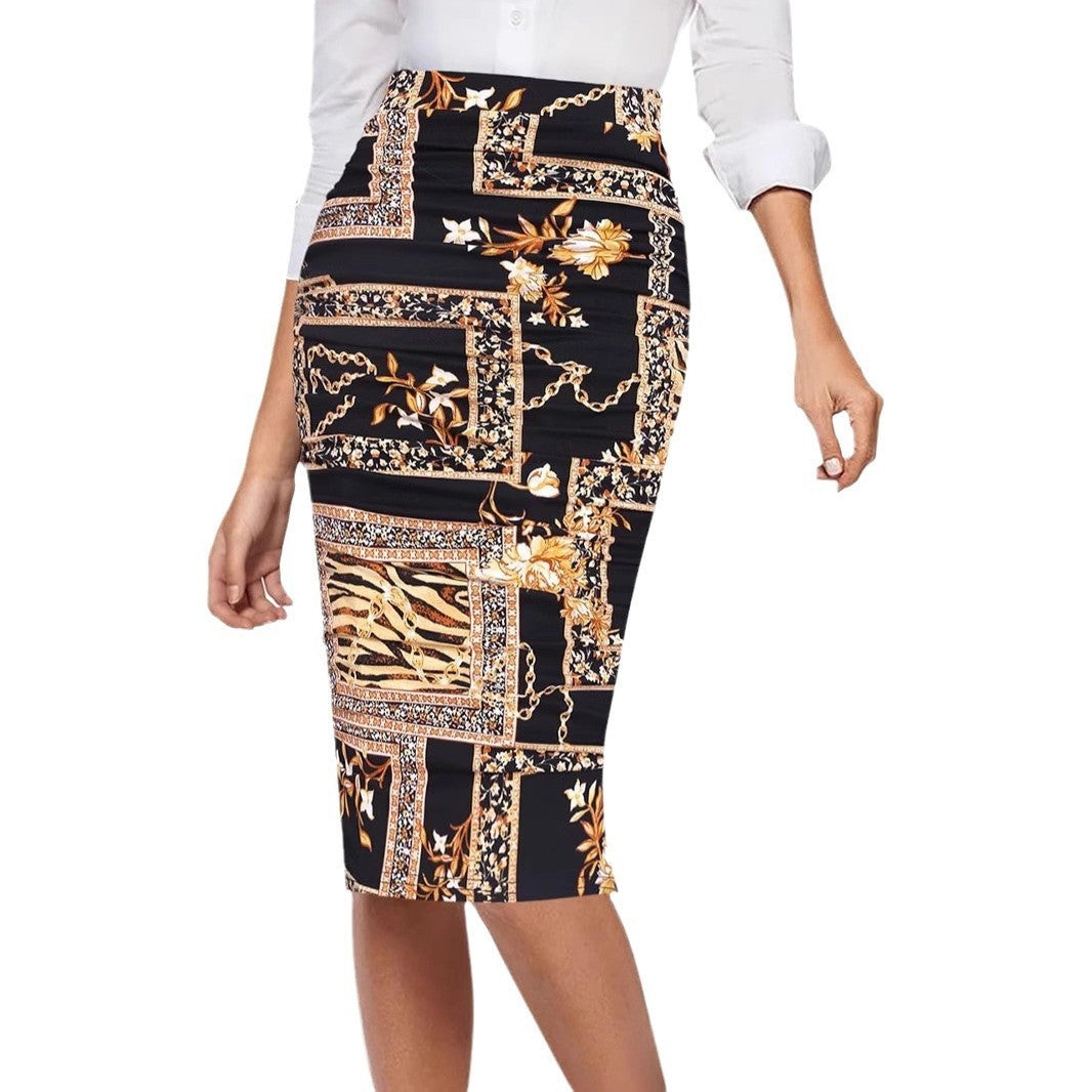 Sexy Leopard Print High Waist Skirt - Sheath Design