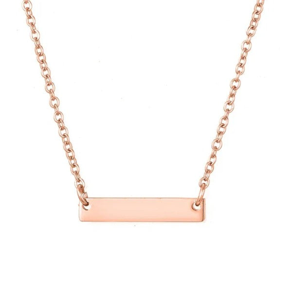 Fine Bar Necklace, Silver-Gold-Rose Gold