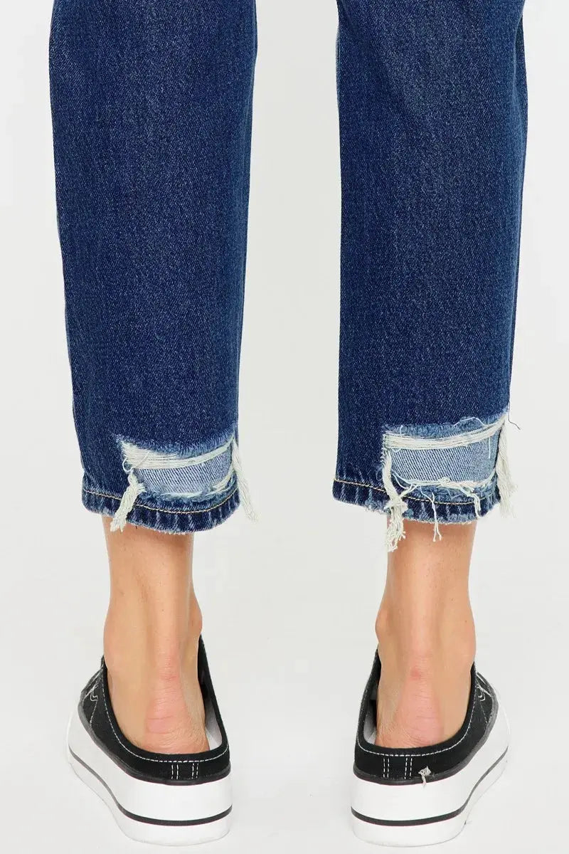 High Rise Distressed Kancan Mom Jeans