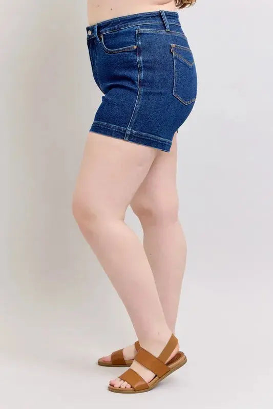 Judy Blue Jeans - Plus Size High Waist Tummy Control Denim Shorts