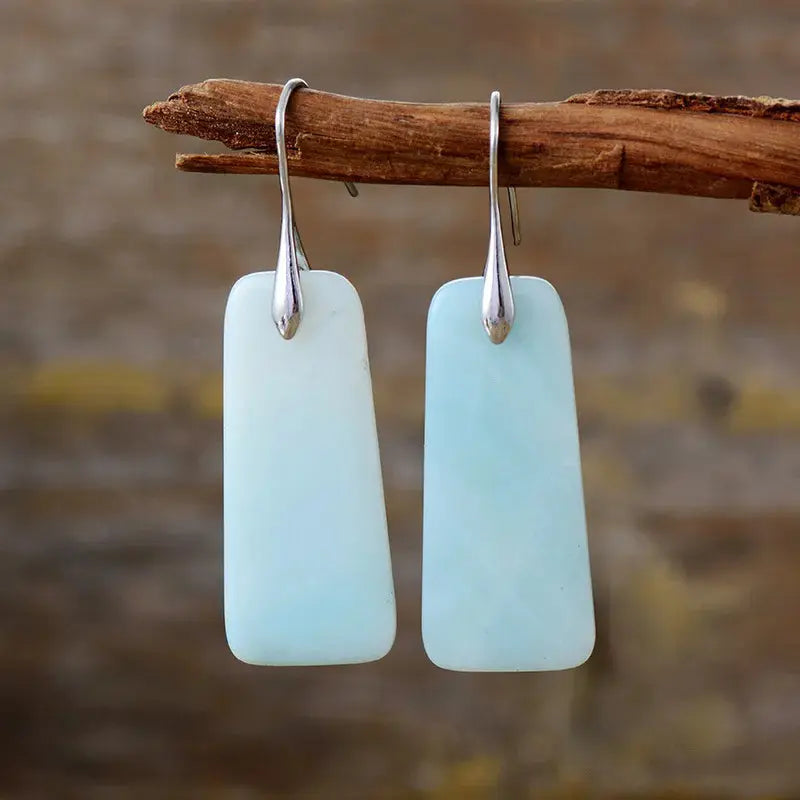 Natural Amazonite Drop Earrings