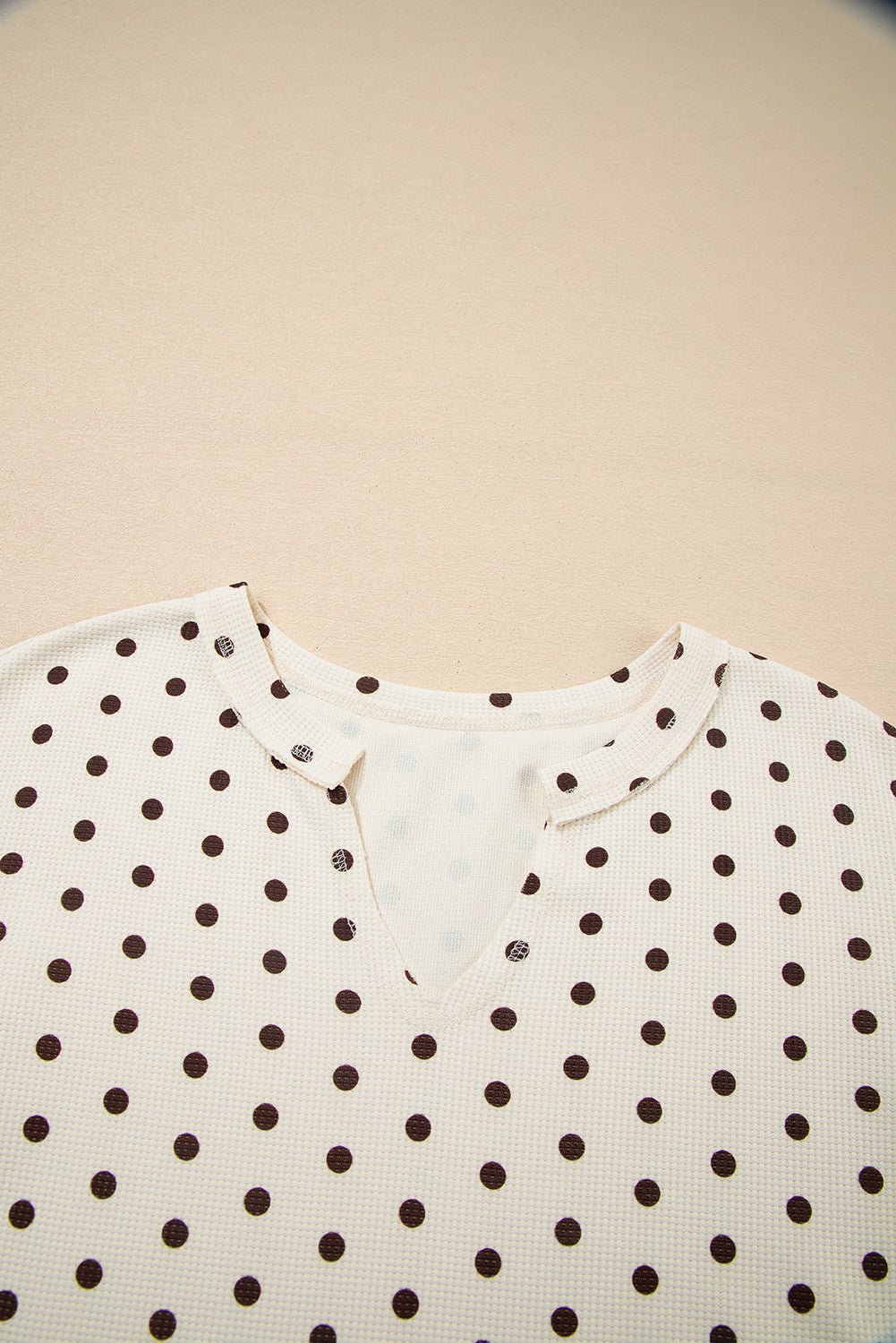 Polka Dot Waffle Knit Top and Pants Lounge Set